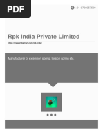 RPK India Private Limited: Manufacturer of Extension Spring, Torsion Spring Etc