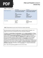 Pride and Prejudice Lesson 2 Answers
