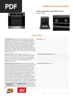 Ficha Tecnica Horno Orange