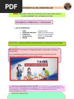 SESION DE APRENDIZAJE DE DESARROLLO PERSONAL Y CIUDADANO DE 1°, 2°, 3° y 4°