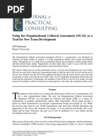 Using The Organizational Cultural Assessment (OCAI) As A Tool For New Team Development