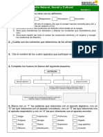 Conocimiento Del Medio Natural, Social y Cultural UNIDAD 4. Función de Nutrición FICHA 4.1