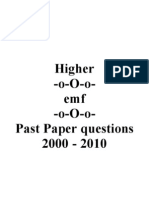 Higher - O-O-O-Emf - O-O-O - Past Paper Questions 2000 - 2010