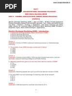 MCQ Ucmp Unit Ii Thermal and Electrical Energy Based Processes