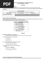 Assessment in Mathematics 10 - q1 - Week 1