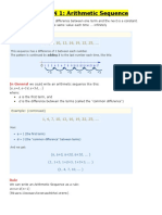 LESSON 1: Arithmetic Sequence: in General