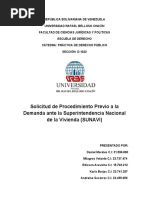 Solicitud de Procedimiento Previo A La Demanda Ante La Superintendencia Nacional de La Vivienda