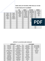 Heroes Iv CCG & Tile Game Card List For Initial Print Run July of 2005 Unit Card Checklist by Alignment Chaos Death Life Might Nature Order