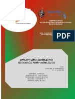 Ensayo Argumentativo: Recursos Administrativos