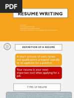 Lecture 6 RESUME WRITING