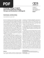 Danziger, S., & Ward, R. (2010) - Language Changes Implicit Associations Between Ethnic Groups and Evaluation in Bilinguals. Psychological Science