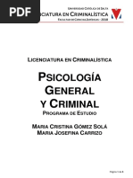 Cuarto Año Psicologia General y Criminal