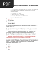 Questões Sobre Administração de Medicamentos e Vias de Administraçã Respostas