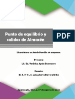 Punto de Equilibrio y Salidas de Almacen