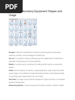 Chemical Laboratory Equipment Shapes and Usage