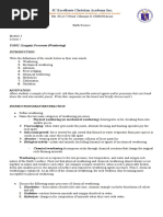 JC Excellente Christian Academy Inc.: TOPIC: Exogenic Processes (Weathering)