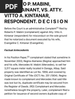 A.C. No. 9512 - ROBERTO P. MABINI, COMPLAINANT, VS. ATTY. VITTO A. KINTANAR, RESPONDENT.D E C I S I 