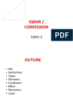 Iqrar / Confession: Topic 5