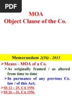 MOA Object Clause of The Co