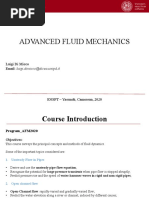 Advanced Fluid Mechanics: Luigi Di Micco Email: Luigi - Dimicco@dicea - Unipd.it