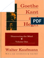 Walter Kaufman - Goethe, Kant and Hegel