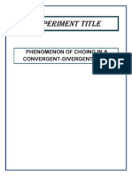 Experiment Title: Phenomenon of Choing in A Convergent-Divergent Duct