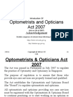 M01e1-Introduction of Optometrists & Opticians Act 2007 Presentation