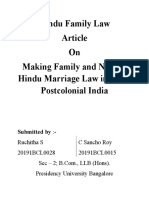 Hindu Family Law Article On Making Family and Nation Hindu Marriage Law in Early Postcolonial India