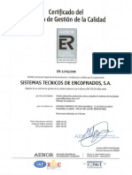 Certificación Sten Iso 9001-2008 Aenor - 20141017