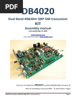 DB4020. Dual Band 40&20m QRP SSB Transceiver. KIT Assembly Manual. Last Update May 10