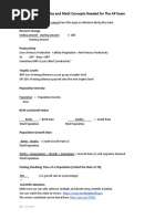 Formulas For Apes Exam