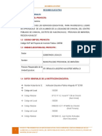 RESUMEN EJECUTIVO DEL PROYECTO Chinchil