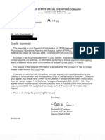 United States Special Operations Command Security Classification Guide For The Psychological Operations Planning and Analysis System (POPAS)