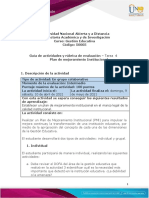 Guía de Actividades y Rúbrica de Evaluación - Tarea 4 Plan de Mejoramiento Institucional