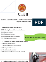 Unit II: Contract Act of Bhutan 2013 and The Commercial Sale of Goods Act of The Kingdom of Bhutan 2001