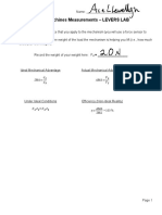 Levers Lab Simple Machines Measurements