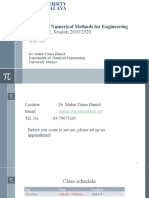 KIL1005: Numerical Methods For Engineering: Semester 2, Session 2019/2020