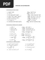 Ejercicios de Factorizacion