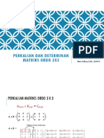 Pertemuan 6 Perkalian, Determinan Matriks Ordo 3 X 3