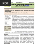 Genotoxicity of Drugs Mechanisms, Testing Guidelines and Methods For Evaluation