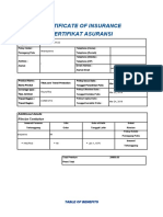 Certificate of Insurance Sertifikat Asuransi: Additional Details Rincian Tambahan