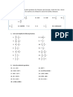 Instructions: Solve The Indicated Operations For Fractions and Decimals. Inside The Box, Choose