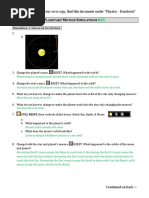 Planetary Motion Online Simulations KEY