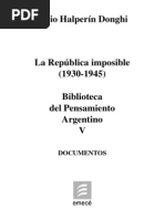 Tomo V - Halperin Donghi - La República Imposible (1930-1945)