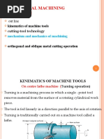 Unit 2.1 Kinimatic Motion and Chip Formation