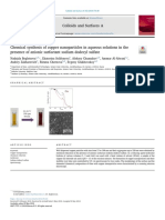 Chemical Synthesis of Copper Nanoparticles in Aqueous Solutions