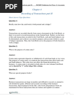 Recording of Transactions Part II: Short Answer Type Questions