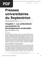 Développement Durable Et Territoire - Chapitre 1. Les Antécédents Conceptuels Du Développement Soutenable - Presses Universitaires Du Septentrion