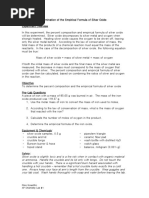 1 Determination of The Empirical Formula of Silver Oxide (Flinn AP Lab 1) - Short Version