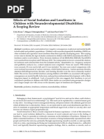 Brain Sciences: Ffects of Social Isolation and Loneliness in